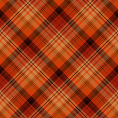 Seamless pattern in autumn orange and dark brown colors for plaid, fabric, textile, clothes, tablecloth and other things. Vector image. 2