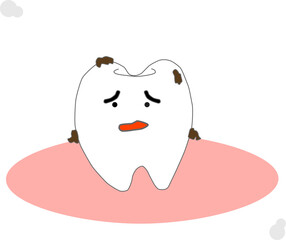 食べカスがついて困る歯のキャラ