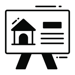 presentation trendy icon, glyph style isolated on white background. Symbol for your web site design, logo, app, UI.