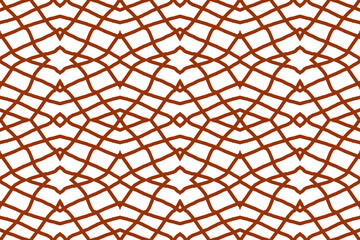 Golden brown seamless fabric pattern is endless interlacing lines on white background, for retro fabric pattern, African fashion pattern.