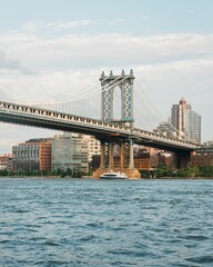 View of the Manhattan Bridge and East River, New York City