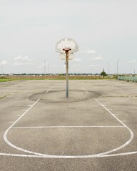 Basketball court at Jacob Riis Park, in the Rockaways, Queens, New York City © jonbilous