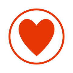 Herz Icon im Kreis in rot