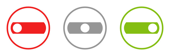 Icon im Kreis: Schalter ein, neutral und aus