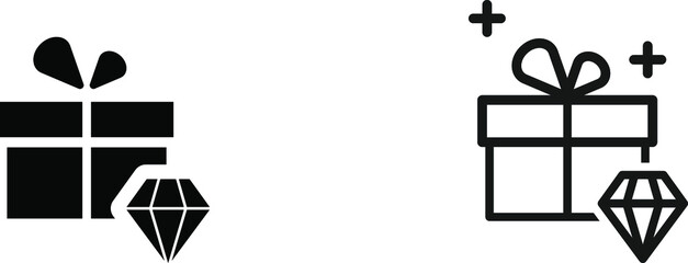 Box with diamond icon, Value Proposition icon , vector illustration