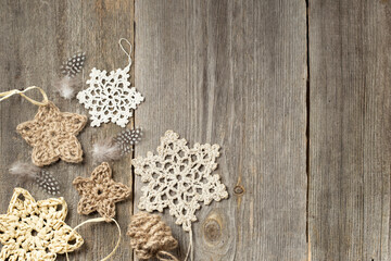 Crochet Christmas decor made of natural materials