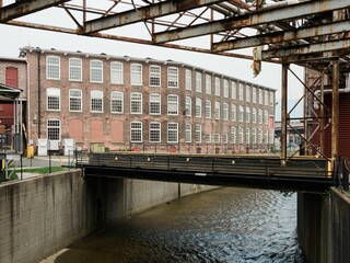 Brick warehouse buildings in North Adams, Massachusetts