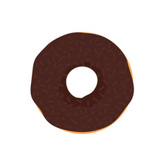 Donut vector Circle donuts with colorful holes covered in delicious chocolate.