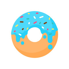 Donut vector Circle donuts with colorful holes covered in delicious chocolate.