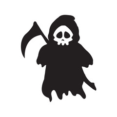 The silhouette of the death corpse wearing a black veil. Come and get your soul on Halloween.