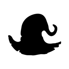 Witch magic hat vector. witch hat element silhouette Halloween party decorations