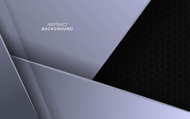 abstract silver background banner design in hexagon texture