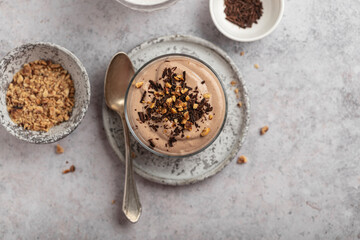 crème dessert fait maison noisette et chocolat