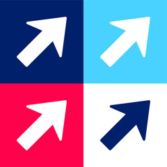 Arrow Up Right blue and red four color minimal icon set