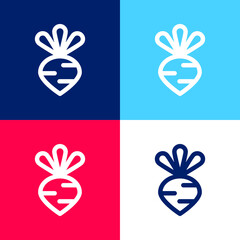 Beet blue and red four color minimal icon set
