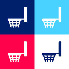 Basketball Basket blue and red four color minimal icon set
