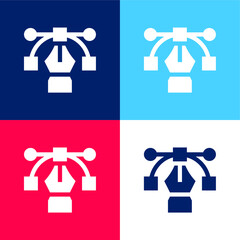 Arc blue and red four color minimal icon set