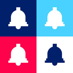 Bell blue and red four color minimal icon set