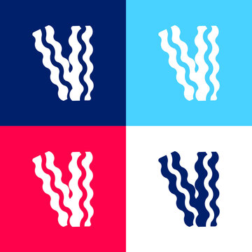 Bacon blue and red four color minimal icon set
