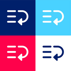 Bottom blue and red four color minimal icon set