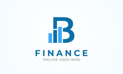 Initial B finance charts Logo, usable for  business,  and company logos , flat design logo template, vector illustration