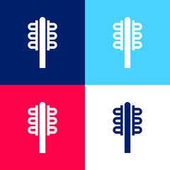 Aztec Hammer Of Mexico blue and red four color minimal icon set