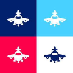 Airliner blue and red four color minimal icon set