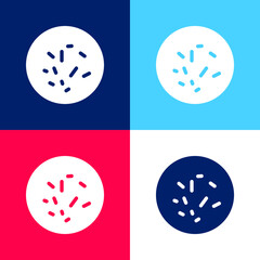 Bacterias View blue and red four color minimal icon set