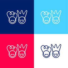 Ads Scuttlepad Logo blue and red four color minimal icon set