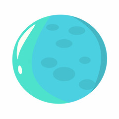 Blue Fantastic planet Cartoon vector illustration on white background