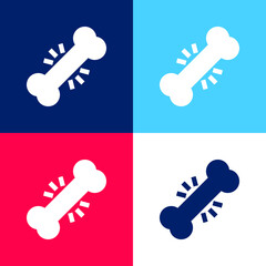 Bone blue and red four color minimal icon set