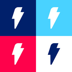 Black Lightning blue and red four color minimal icon set