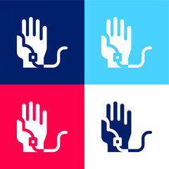 Blood Transfusion blue and red four color minimal icon set