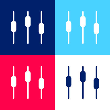 Box Plot Chart Interface Symbol blue and red four color minimal icon set