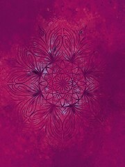 abstract background with flowers. Ornamental design. Digital art illustration