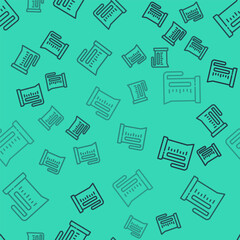Fototapeta premium Black line Electric kettle icon isolated seamless pattern on green background. Teapot icon. Vector