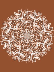 floral background with flowers. Ornamental design. Digital art illustration