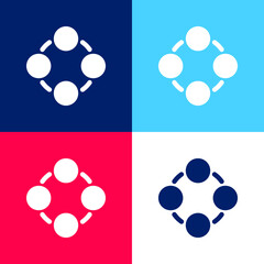 Application blue and red four color minimal icon set