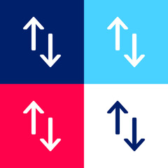 Arrows blue and red four color minimal icon set