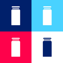 Bottle blue and red four color minimal icon set