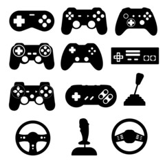 Game Controller Silhouette Black isolated vector Illustration Eps 10