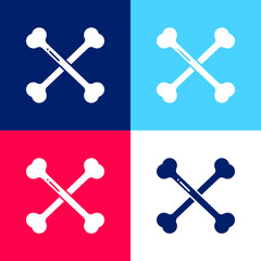 Bone blue and red four color minimal icon set