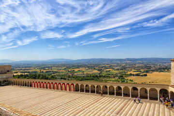 Aerial view of Assisi from the Basilica of San Francesco