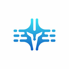 Tech Security Spartan Logo Design Template Flat Style Vector