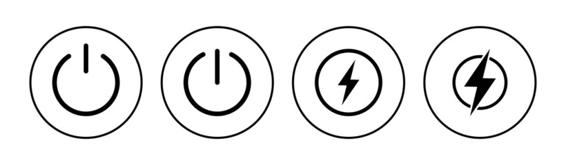 Power icon set. Power Switch Icon. Electric power