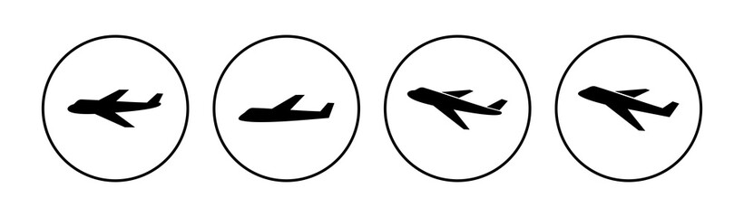 Plane icon set. Airplane icon vector. Flight transport symbol. Travel illustration. Holiday symbol