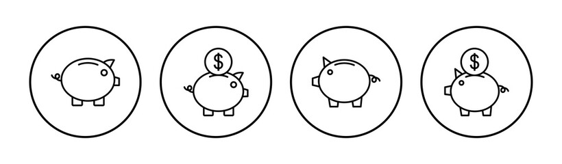 Piggy bank icon set. piggy money icon