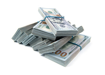 Design dollar bundles isolated on white background.