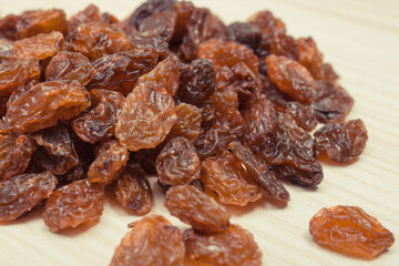 Fresh healthy raisins as source vitamins and minerals. Nutritious eating