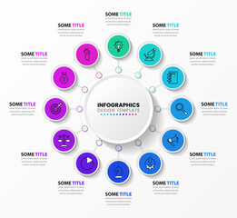 Naklejka premium Infographic design template. Creative concept with 12 steps